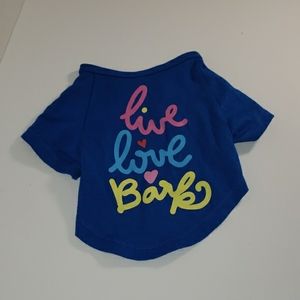 Unbranded live love bark dog shirt blue green pink